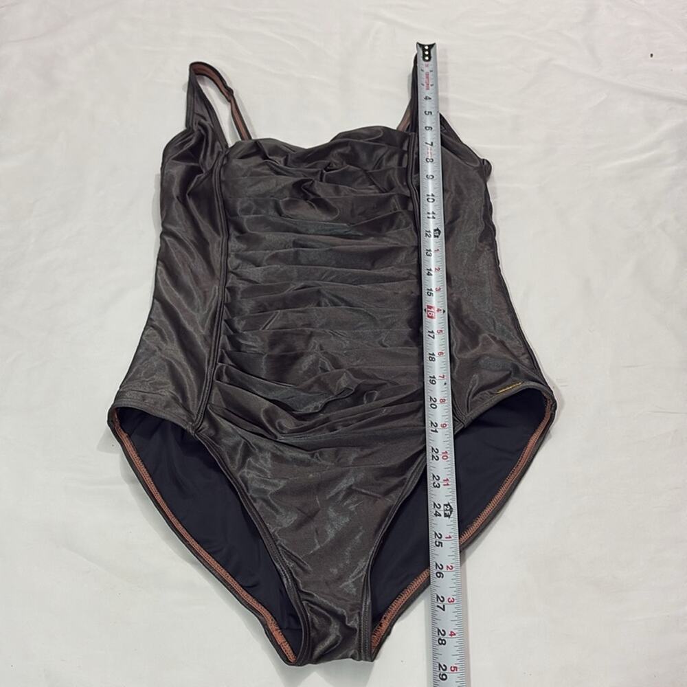 Calvin Klein Womens 14 Ruched One Piece Bathing Suit Summer Beach Vacation - Picture 8 of 8